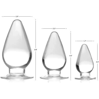 Plug anal Triple Cones, conjunto de 3 Transparente MASTER SERIES Plug anal Triple Cones, conjunto de 3 Transparente MASTER SERIES