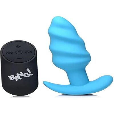 BuzzPinky 21X Plug Anal de Silicona Giratorio con Vibración - Azul BuzzPinky 21X Plug Anal de Silicona Giratorio con Vibración - Azul