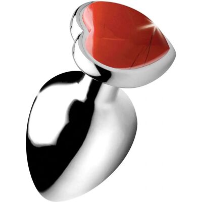 XR Brands Cœur de Jaspe Rouge Moyen - Plug Anal en Forme de Cœur XR Brands Cœur de Jaspe Rouge Moyen - Plug Anal en Forme de Cœur