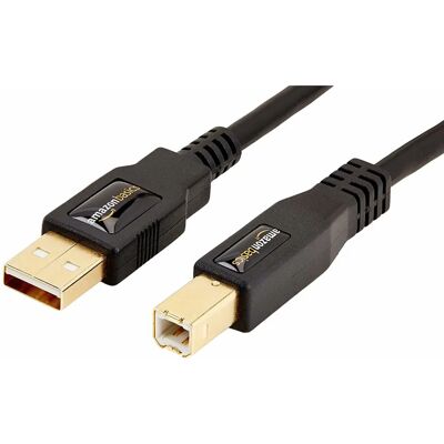 AmazonBasics 7HUA USB Cable - High-Speed USB 2.0 - 1.8m - Black - Printer AmazonBasics 7HUA USB Cable - High-Speed USB 2.0 - 1.8m - Black - Printer