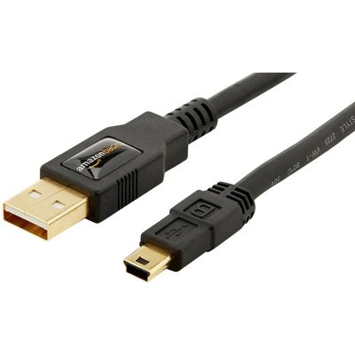 Kabel USB 2.0 AmazonBasics A / Mini B - 0,9 m - Czarny - Kabel USB Kabel USB 2.0 AmazonBasics A / Mini B - 0,9 m - Czarny - Kabel USB