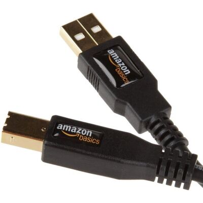 AmazonBasics USB 2.0 Kabel - 4,8 m, Schwarz, Stecker zu Stecker, Drucker & PC AmazonBasics USB 2.0 Kabel - 4,8 m, Schwarz, Stecker zu Stecker, Drucker & PC