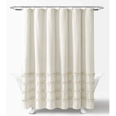 LUSH DECOR - 16T004694 - Neutral - Striped - Shower curtain LUSH DECOR - 16T004694 - Neutral - Striped - Shower curtain