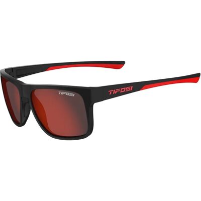 Tifosi Swank Single Lens Sunglasses Casual - Satin Black Crimson smoke Red Tifosi Swank Single Lens Sunglasses Casual - Satin Black Crimson smoke Red