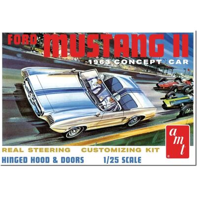 AMT/ERTL Ford Mustang II Modellbyggsats - Skala 1/25, 130 delar, 19cm lång AMT/ERTL Ford Mustang II Modellbyggsats - Skala 1/25, 130 delar, 19cm lång