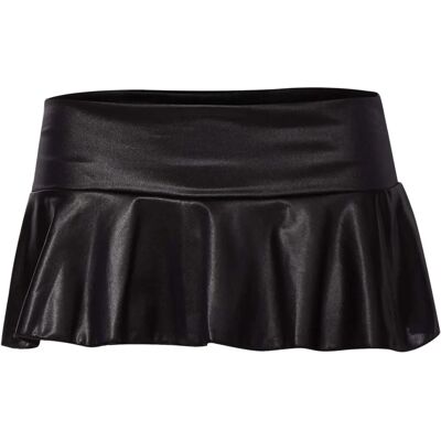 Mapalé Minirock Schwarz - Wet Look Rüschen - Damen Mapalé Minirock Schwarz - Wet Look Rüschen - Damen