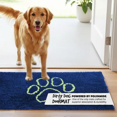 Tapis Dog Gone Smart Microfibres Bleu foncé - Pour chiens - Publicité Tapis Dog Gone Smart Microfibres Bleu foncé - Pour chiens - Publicité