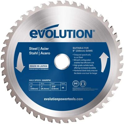 Lama circolare Evolution in acciaio 230 mm con carburo - Utensile da taglio acciaio Lama circolare Evolution in acciaio 230 mm con carburo - Utensile da taglio acciaio