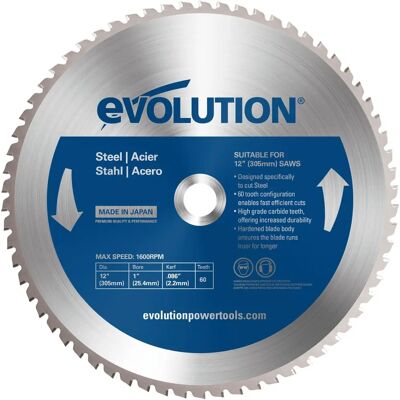 Evolution Power Tools M305TCT-60CS - Lama da taglio in acciaio 305mm Evolution Power Tools M305TCT-60CS - Lama da taglio in acciaio 305mm