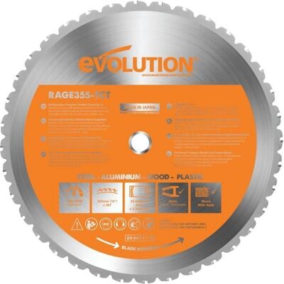Evolution Brand Multi-Purpose Circular Saw Blade - 355mm Evolution Brand Multi-Purpose Circular Saw Blade - 355mm