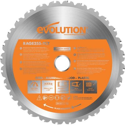 Evolution Power Tools Evolution HTC255MULTI Mehrzweck-HM-Sägeblatt - 255 x 25mm Evolution Power Tools Evolution HTC255MULTI Mehrzweck-HM-Sägeblatt - 255 x 25mm