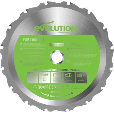 Evolution Power Tools Fury Lame Circulaire Multi-usage TCT - 185mm Evolution Power Tools Fury Lame Circulaire Multi-usage TCT - 185mm