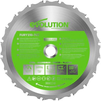 Evolution Power Tools FURYBLADE210MULTI - Disco de serra circular Evolution Power Tools FURYBLADE210MULTI - Disco de serra circular