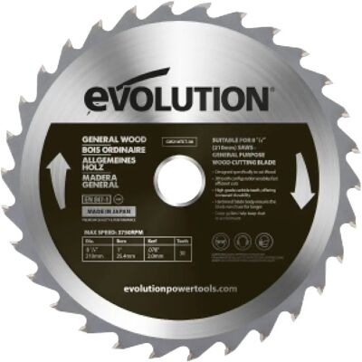Evolution GW210TCT-30 210 mm Holzkreissägeblatt - 30 Zähne Evolution GW210TCT-30 210 mm Holzkreissägeblatt - 30 Zähne