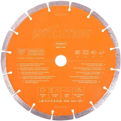 Evolution Power Tools D230SEG-CS Lame diamantée haute performance - lame diamantée - Publicité Evolution Power Tools D230SEG-CS Lame diamantée haute performance - lame diamantée - Publicité