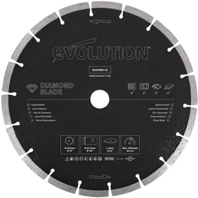 Evolution D255SEG-CS Diamond Blade 255mm Segmented Edge Evolution D255SEG-CS Diamond Blade 255mm Segmented Edge