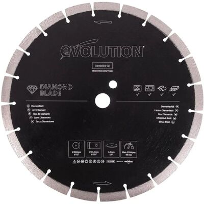 Evolution Power Tools D300SEG-CS Lama Diamantata Segmentata - Cemento, Pietra & Mattone Evolution Power Tools D300SEG-CS Lama Diamantata Segmentata - Cemento, Pietra & Mattone