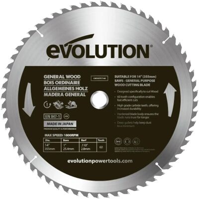 Disco da legno GW355TCT-60 355mm 60T Evolution Disco da legno GW355TCT-60 355mm 60T Evolution