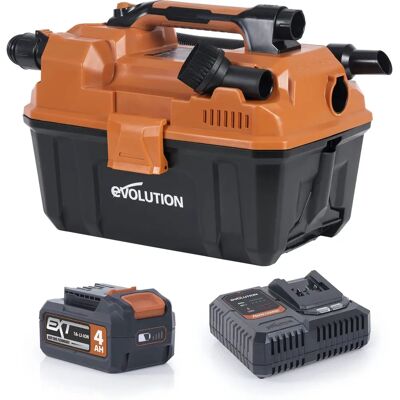 Evolution Power Tools R11VAC-Li EXT Wet & Dry Vacuum Cleaner - Cordless 18V Lightweight Evolution Power Tools R11VAC-Li EXT Wet & Dry Vacuum Cleaner - Cordless 18V Lightweight