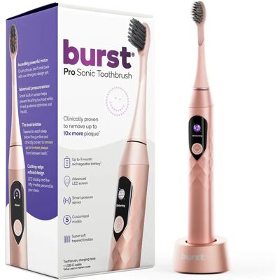 Burst Pro Sonic Toothbrush - Electric, Roz, 1 buc Burst Pro Sonic Toothbrush - Electric, Roz, 1 buc