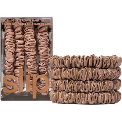 Slip Slip Back to Basics Pure Silk Skinny Scrunchies - Lichtbruin - Haaraccessoires Slip Slip Back to Basics Pure Silk Skinny Scrunchies - Lichtbruin - Haaraccessoires
