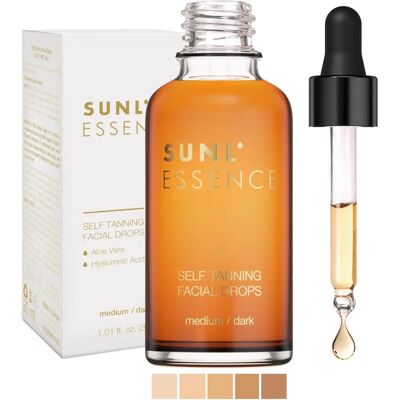 Onyx Sunl'essence Selbstbräunung Gesichtscreme Tropfen Lotion Mitteldunkle Bräunung - Crème visage autobronzante - Publicité Onyx Sunl'essence Selbstbräunung Gesichtscreme Tropfen Lotion Mitteldunkle Bräunung - Crème visage autobronzante - Publicité