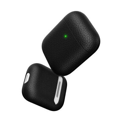 KeyBudz Artisan Leren Hoes voor AirPods - Zwart - Oordopjescase KeyBudz Artisan Leren Hoes voor AirPods - Zwart - Oordopjescase
