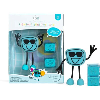 Glo Pals Blue Blair Bath Toy - Lights Up, 2 Cubes Glo Pals Blue Blair Bath Toy - Lights Up, 2 Cubes