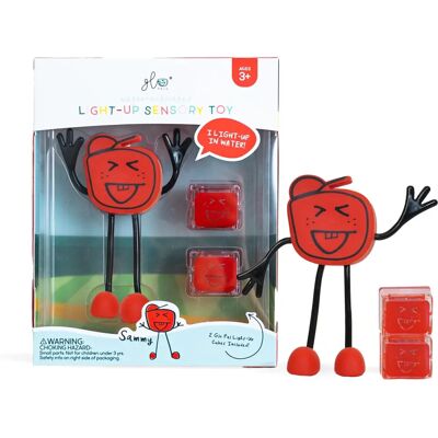 Glo Pals Sammy Red Bath Toy - Light-Up Character with 2 Cubes Glo Pals Sammy Red Bath Toy - Light-Up Character with 2 Cubes