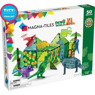 Magna-Tiles Magnetisches Bau-Spielzeug - 50 Teile - Dino Welt XL Magna-Tiles Magnetisches Bau-Spielzeug - 50 Teile - Dino Welt XL