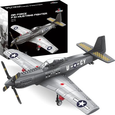 Apostrophe Games P-51 Mustang WWII ensemble de blocs de construction d'avion - Publicité Apostrophe Games P-51 Mustang WWII ensemble de blocs de construction d'avion - Publicité