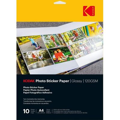 Kodak Fotopapier / Klistremerker / Selbstklebende Etiketten / Foto 10 Blatt A4 Kodak Fotopapier / Klistremerker / Selbstklebende Etiketten / Foto 10 Blatt A4