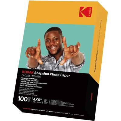 Papier photo Kodak SnapShot - 102x152mm - Brillant - 100 Feuilles - Publicité Papier photo Kodak SnapShot - 102x152mm - Brillant - 100 Feuilles - Publicité
