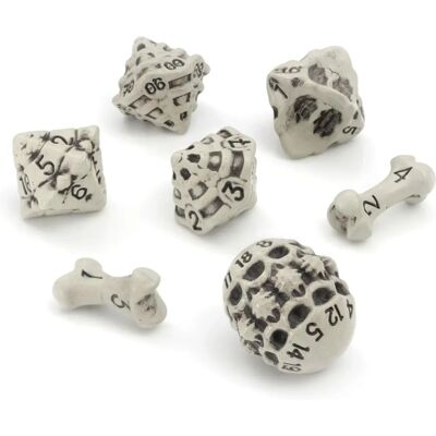 Lynx Ensemble de Dés DND - Dés RPG Crâne & Os - 7 pcs - D20, D12, D10, D8, D6, D4 - pour Dungeons & Dragons - Publicité Lynx Ensemble de Dés DND - Dés RPG Crâne & Os - 7 pcs - D20, D12, D10, D8, D6, D4 - pour Dungeons & Dragons - Publicité