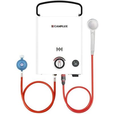 Camplux First F5-DE Aquecedor de água a gás portátil - 5L, Propano/Butano, A+ Camplux First F5-DE Aquecedor de água a gás portátil - 5L, Propano/Butano, A+