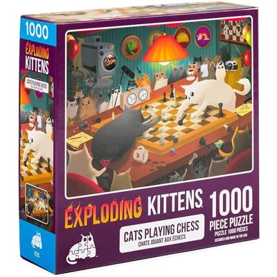 Asmodée Exploding Kittens - Katzen beim Schach 1000 Teile Puzzle Asmodée Exploding Kittens - Katzen beim Schach 1000 Teile Puzzle