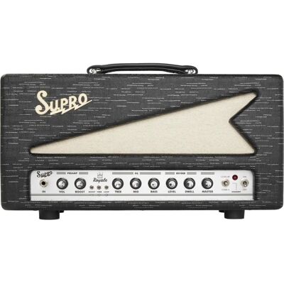 Tête d'amplificateur à lampes Supro Royale - 50W avec réverbération et boucle d'effets - Publicité Tête d'amplificateur à lampes Supro Royale - 50W avec réverbération et boucle d'effets - Publicité