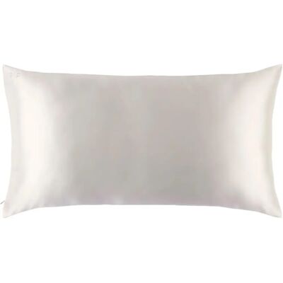 Marque Modèle - Taie d'oreiller en soie pure - Blanc - 51x91 cm - Publicité Marque Modèle - Taie d'oreiller en soie pure - Blanc - 51x91 cm - Publicité