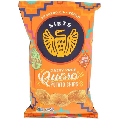 Siete Queso Kettle Cooked Potato Chips - Dairy-Free Cheese Flavor Siete Queso Kettle Cooked Potato Chips - Dairy-Free Cheese Flavor