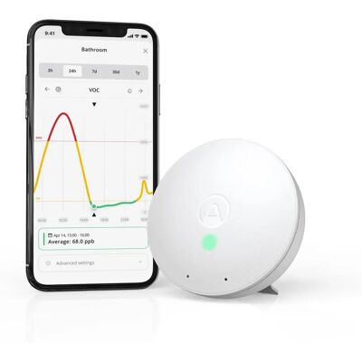 Airthings Wave Mini - Monitor de qualidade do ar interno - VOC, humidade, temperatura Airthings Wave Mini - Monitor de qualidade do ar interno - VOC, humidade, temperatura