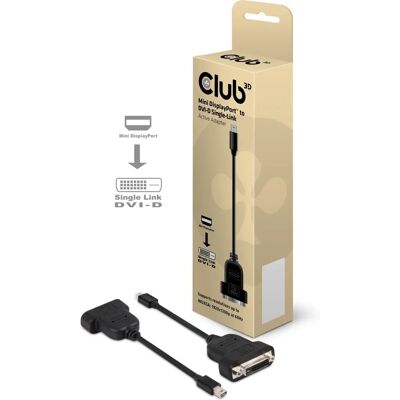 Club3D Mini DisplayPort zu DVI-D Adapter - Aktiv, 0,2m, Nero Club3D Mini DisplayPort zu DVI-D Adapter - Aktiv, 0,2m, Nero