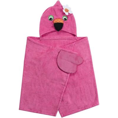 ZOOCCHINI Flamingo Kinder Kapuzenhandtuch - Rosa - 130x55cm - Badetuch ZOOCCHINI Flamingo Kinder Kapuzenhandtuch - Rosa - 130x55cm - Badetuch
