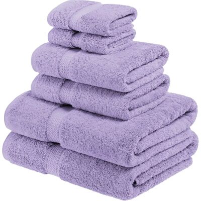 Ensemble de 6 serviettes en coton égyptien 900GSM Violet - Ensemble de Serviettes - Publicité Ensemble de 6 serviettes en coton égyptien 900GSM Violet - Ensemble de Serviettes - Publicité