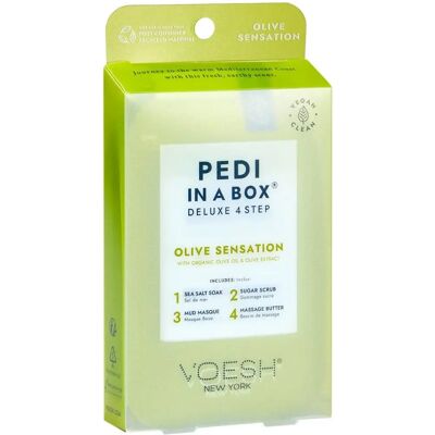Kit de Pedicure Olive VOESH - 4 Étapes - Soin des Pieds - Publicité Kit de Pedicure Olive VOESH - 4 Étapes - Soin des Pieds - Publicité