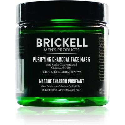 Máscara facial purificante de carvão ativado Brickell para homens Máscara facial purificante de carvão ativado Brickell para homens