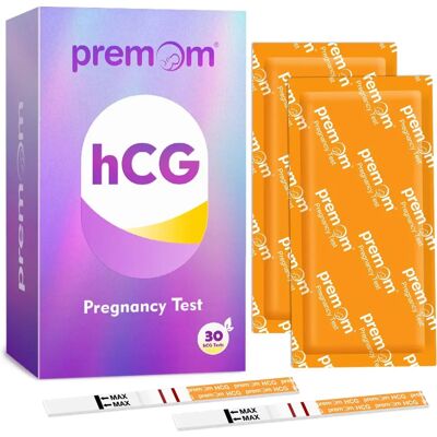 Premom - hCG Strips 30 - Individually Wrapped - 30-Strips - Medical Premom - hCG Strips 30 - Individually Wrapped - 30-Strips - Medical