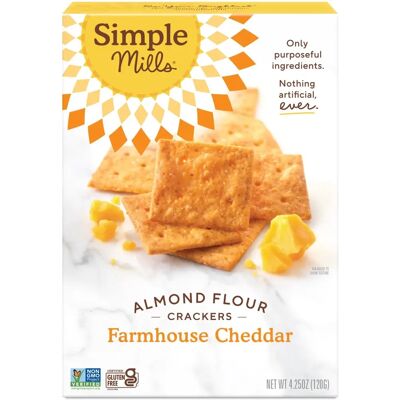 Simple Mills Almond Flour Farmhouse Cheddar Crackers - Crackers Simple Mills Almond Flour Farmhouse Cheddar Crackers - Crackers