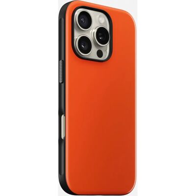 Coque Sport Orange Magma Nomad pour iPhone 16 Pro - Antichoc, MagSafe Coque Sport Orange Magma Nomad pour iPhone 16 Pro - Antichoc, MagSafe