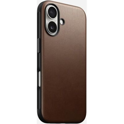 Kožené pouzdro Nomad pro iPhone 16 - Odolné na nárazy, MagSafe, Hnědé Kožené pouzdro Nomad pro iPhone 16 - Odolné na nárazy, MagSafe, Hnědé