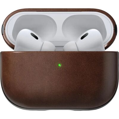 Kožené pouzdro pro AirPods Pro 2 Rustic Brown - Pouzdro na bezdrátové sluchátka Kožené pouzdro pro AirPods Pro 2 Rustic Brown - Pouzdro na bezdrátové sluchátka